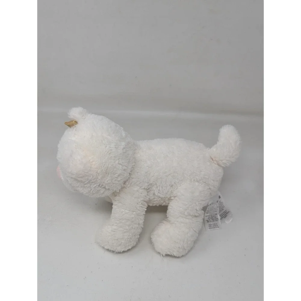 Carters‎ White Plush Kitty Cat Kitten Gold Bow 2017 Baby Lovey Animal